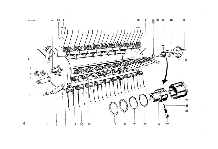 Радиални щифтове к-кт AG106 за кардан на хедер сламопреса Welger 1341951 - Image 3